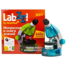 Микроскоп Levenhuk LabZZ MV1 Azure + книга (77623)