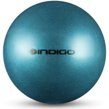 Мяч для художественной гимнастики Indigo 15 см, 300 г, голубой с блестками (IN119)