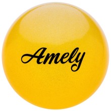 Мяч для художественной гимнастики AMELY AGB-102, желтый с блестками, 19 см (УТ-00012868)