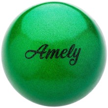 Мяч для художественной гимнастики AMELY AGB-203, зеленый с блестками, 15 см (УТ-00018195)