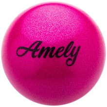 Мяч для художественной гимнастики AMELY AGB-203, розовый с блестками, 15 см (УТ-00018196)