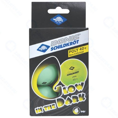 Мячи для настольного тенниса DONIC-SCHILDKROT Glow In The Dark, 6 шт, зеленые (УТ-00018112)