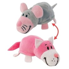 Мягкая игрушка 1toy Вывернушка: Розовый кот-Мышка, 12 см (Т10919)