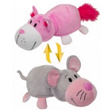 Мягкая игрушка 1toy Вывернушка: Розовый кот-Мышка, 35 см (Т10928)