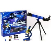 Набор для опытов Наша Игрушка Телескоп + микроскоп, 9 предметов (C2109)