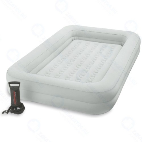 Детская надувная кровать Intex Kidz Travel, с бортиками, ручным насосом, 107 см (66810)