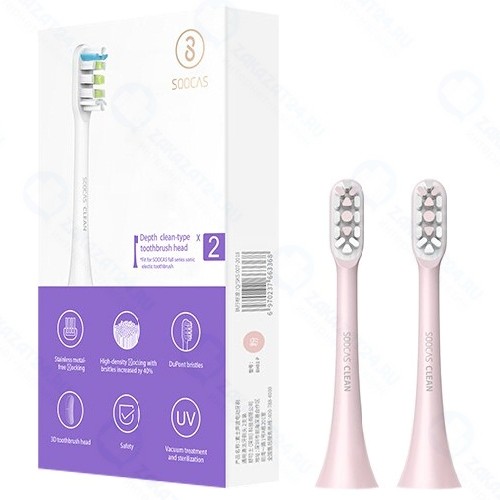 Насадка для зубной щетки Soocas X3 Pink, 2 шт