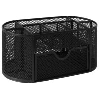 Подставка-органайзер Brauberg металлическая, 9 секций, 105х220х110 мм, черная (237418)