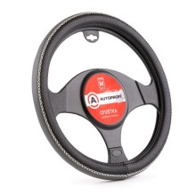 Оплетка для руля AutoProfi экокожа, размер М 1/20 Black/Gray (AP-1931 BK/GY M)