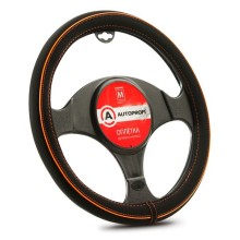 Оплетка для руля AutoProfi cинтетический нубук, размер М 1/20 Black/Orange (AP-2020 BK/ORANGE M)