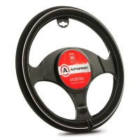Оплетка для руля AutoProfi cинтетический нубук, размер М 1/20 Black/White (AP-2020 BK/WH M)