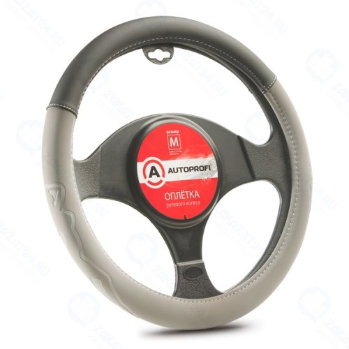 Оплетка для руля AutoProfi cофттач, размер М 1/20 Black/Gray (AP-2022 BK/GY M)
