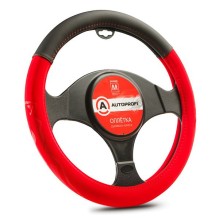 Оплетка для руля AutoProfi cофттач, размер М 1/20 Black/Red (AP-2022 BK/RD M)