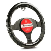 Оплетка для руля AutoProfi экокожа, размер М 1/20 Black/Gray (AP-2051 BK/GY M)