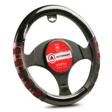 Оплетка для руля AutoProfi экокожа, размер М 1/20 Black/Red (AP-2051 BK/RD M)