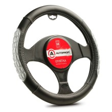 Оплетка для руля AutoProfi экокожа, размер М 1/20 Black/Gray (AP-2060 BK/GY M)