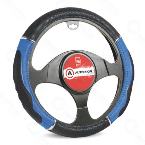 Оплетка для руля AutoProfi с гелевым наполнителем, экокожа, размер М 1/10 Black/Blue (GL-1020 BK/BL M)