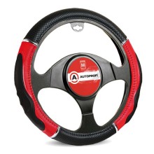 Оплетка для руля AutoProfi с гелевым наполнителем, экокожа, размер М 1/10 Black/Red (GL-1020 BK/RD M)