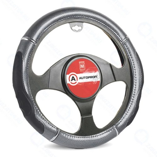 Оплетка для руля AutoProfi с гелевым наполнителем, экокожа, размер М 1/10 Gray (GL-1025 Carbon M)