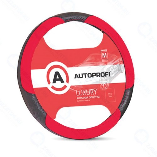 Оплетка рулевого колеса AutoProfi AP-1010 Black/Red (M)
