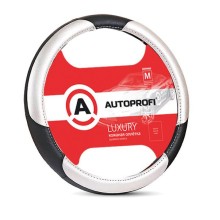 Оплетка рулевого колеса AutoProfi AP-1010 Black/Silver (M)