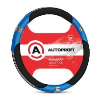 Оплетка рулевого колеса AutoProfi AP-150 Black/Blue (M)