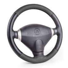Оплетка для руля AutoProfi экокожа, размер М 1/50 (SAM-100 BK/BK M)