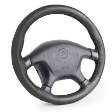 Оплетка для руля AutoProfi натуральная кожа, размер М 1/50 (SAM-200 BK M)