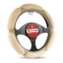 Оплетка для руля AutoProfi алькантара, размер М 1/10 Beige (SP-5026 BE M)