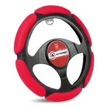 Оплетка для руля AutoProfi алькантара, размер М 1/10 Black/Red  (SP-5026 BK/RD M)