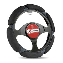 Оплетка для руля AutoProfi алькантара, размер М 1/10 Black (SP-5026 BK M)