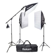 Комплект флуоресцентных осветителей с софтбоксом и зонтами Rekam CL4-615-SB UM Boom Kit