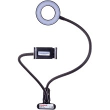 Кольцевая стветодиодная лампа Rekam LED-10s с держателем для смартфона и настольным креплением