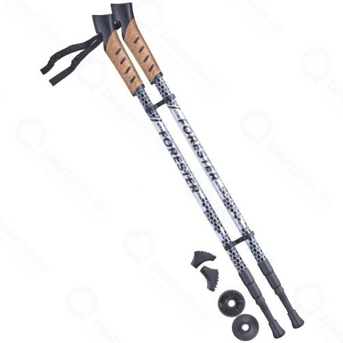 Палки для скандинавской ходьбы Berger Forester, 67-135 см, 3-секционные, серые/чёрные (УТ-00010963)