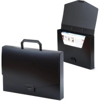 Папка-портфель Brauberg Energy, А4, 330х256х32 мм, без отделений, черная (221202)