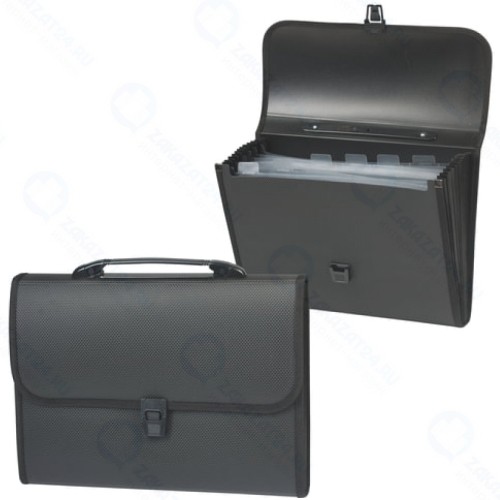 Папка-портфель Staff A4, 330x235x50 мм, черная (221206)