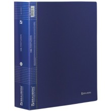 Папка Brauberg 100 вкладышей, диагональ, темно-синяя (221333) Папка Brauberg 100 вкладышей, диагональ, темно-синяя (221333)