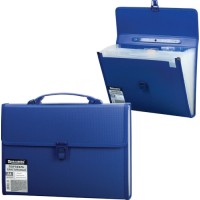 Папка-портфель Brauberg А4, 332х245х35 мм, синяя (221379)