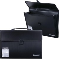 Папка-портфель Brauberg А4, 390х260х40 мм, черная (221389)