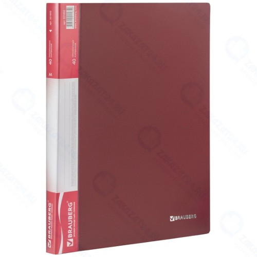 Папка Brauberg 40 вкладышей, красная (221602)