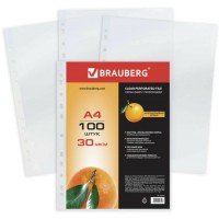 Папки-файлы Brauberg А4, 100 шт (221991)