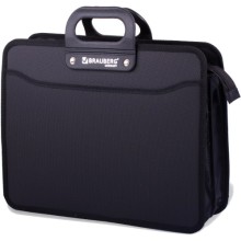 Папка-портфель Brauberg А4, 390х315х120 мм, черная (223082)