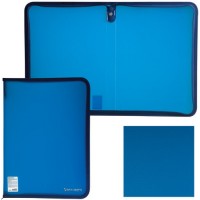 Папка на молнии Brauberg 335х240х20 мм, тонированная синяя (226035)
