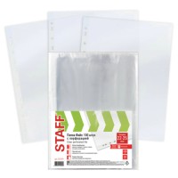 Папки-файлы перфорированные Staff Staff, гладкие, А4, 22-25 мкм, 100 шт (227374)