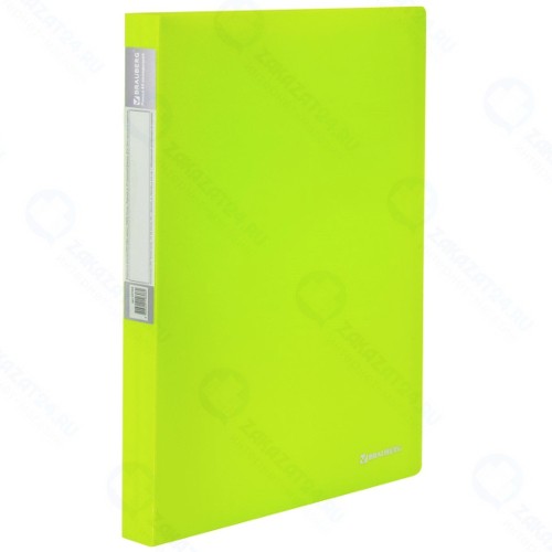 Папка Brauberg Neon, 40 вкладышей, зеленая (227452)