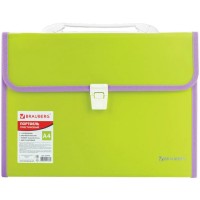 Папка-портфель Brauberg Joy, А4, 330х245х35 мм, 13 отделений, салатовая (227974)