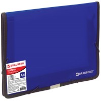 Папка на резинках Brauberg 330х240 мм, до 500 листов, синяя (227978)