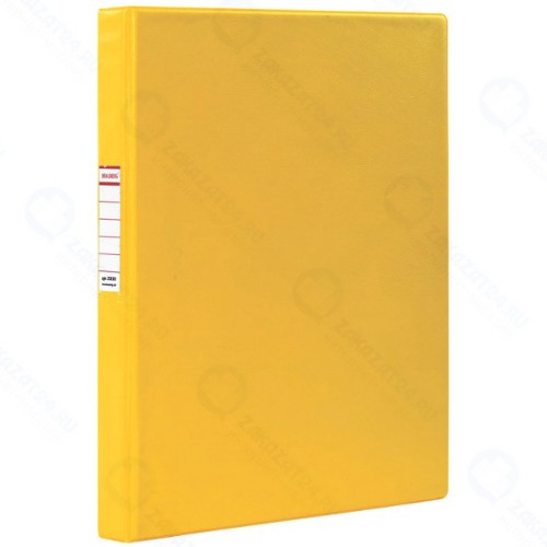 Папка Brauberg на 2 кольцах, 35 мм, до 180 листов, желтая (228381)
