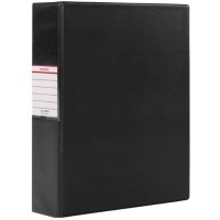 Папка Brauberg на 2 кольцах, 75 мм, до 500 листов, черная (228389)