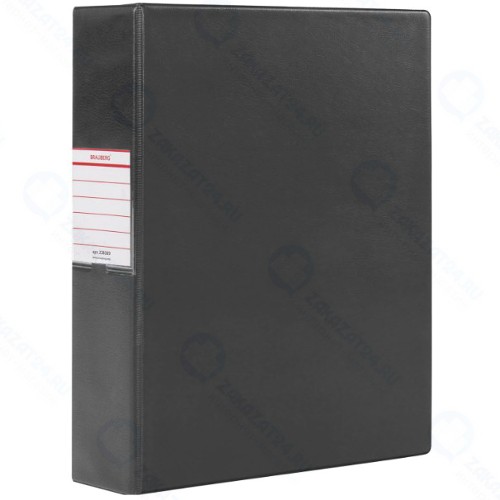 Папка Brauberg на 2 кольцах, 75 мм, до 500 листов, черная (228389)